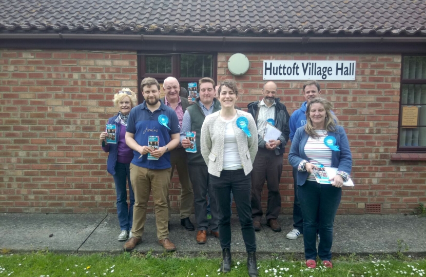 Victoria Atkins and her campaign team at Huttoft