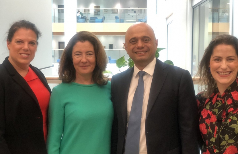 Victoria Atkins MP with Rt Hon Sajid Javid and fellow Home Office supporters