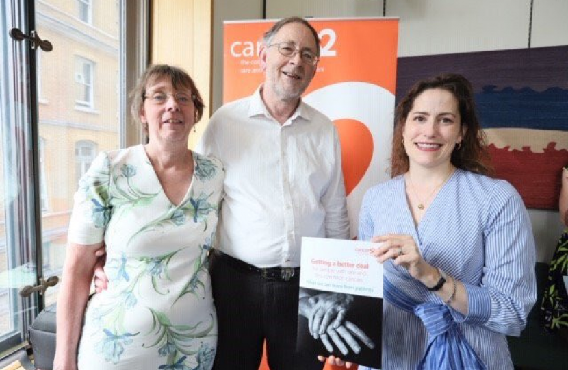 Victoria Atkins and the former Mayor and Mayoress of Mablethorpe, Trusthorpe and Sutton on Sea at the Cancer52 reception