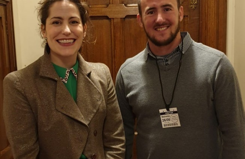 Victoria Atkins meets Joe Stanhope, manager of the Woodhall Spa lido