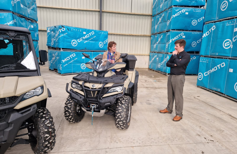 Victoria on a quad bike