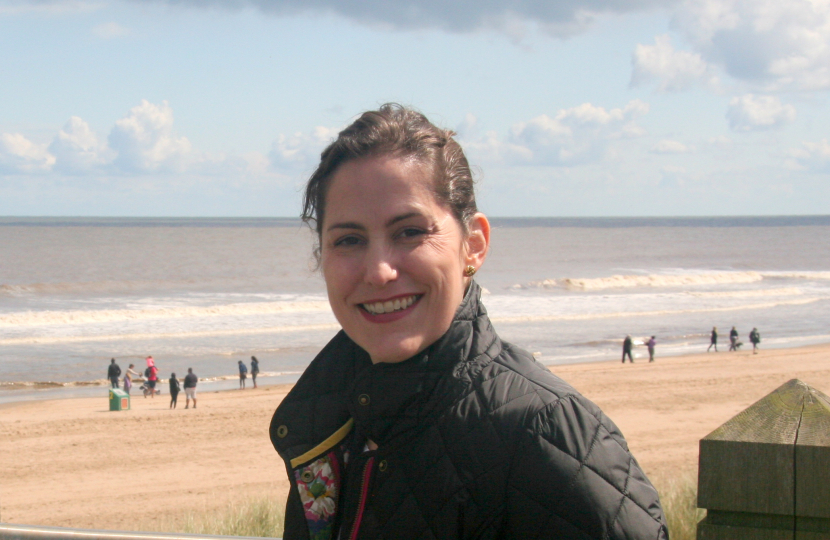 Victoria Atkins at the beach 