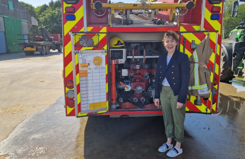 Fire service demonstration at Louth Farm