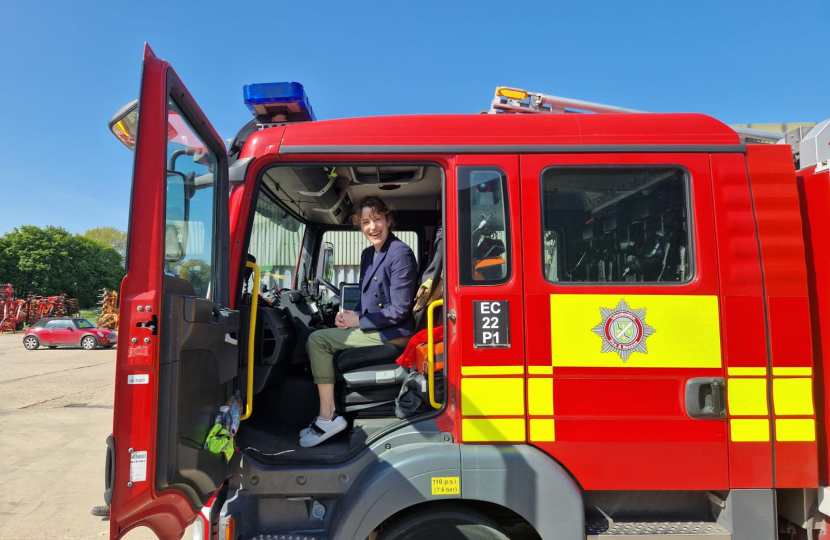 Fire service demonstration at Louth Farm