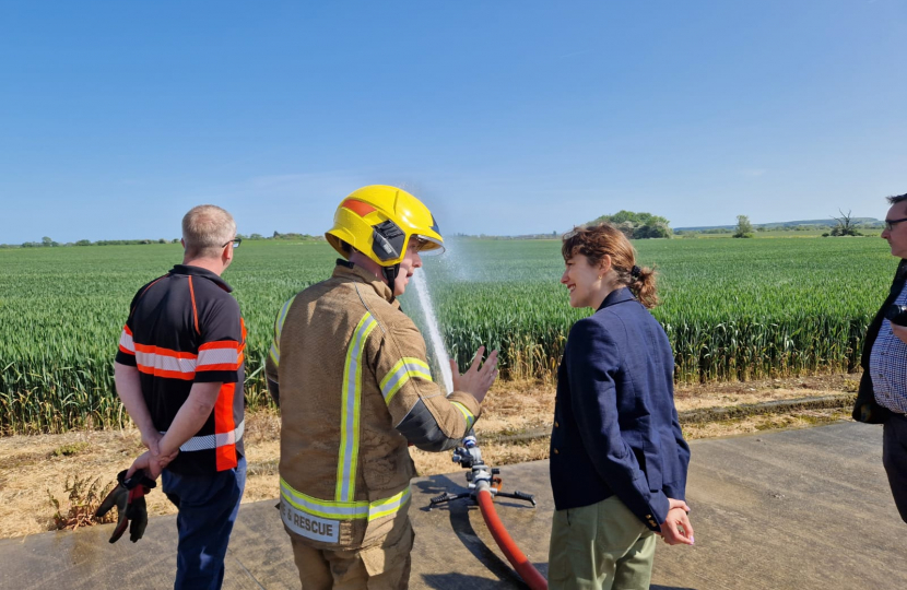 Fire service demonstration at Louth Farm