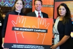 Victoria Atkins at the launch of the Handsoff Campaign