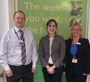 Victoria Atkins MP with local the Job Centre