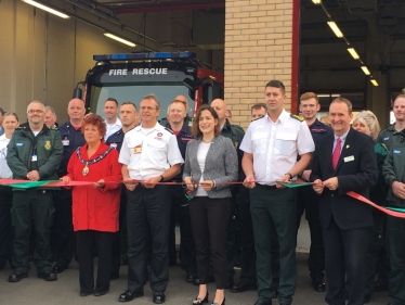 Victoria Atkins opening the new joint fire and ambulance station