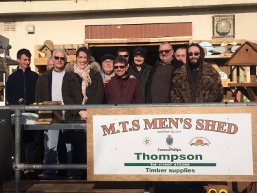 Victoria Atkins visits Men's Shed in Mablethorpe