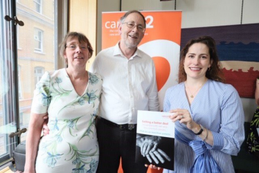 Victoria Atkins and the former Mayor and Mayoress of Mablethorpe, Trusthorpe and Sutton on Sea at the Cancer52 reception