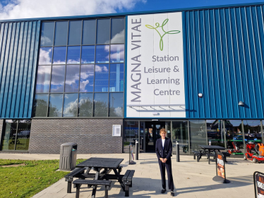 Victoria outside of the Leisure and Learning Hub in Mablethorpe