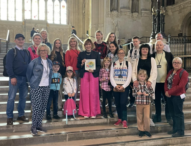 Victoria and the group in Westminster hall