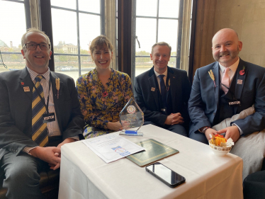 Ian Watson, Victoria Atkins, Mark Baxter & Jamie Patton awarding Ian East Midlands Community Hero